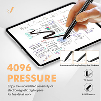 Stylet EMR haute précision S Pen, 4096 niveaux de pression, compatible rejet de paume pour tablette, pointes en plastique remplaçables