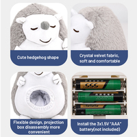 Peluche musical apaisante hérisson pour bébé, jouet en peluche doux avec lumière de projection pour le sommeil
