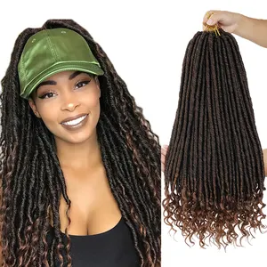 Faux Locs à Crochet, dreadlocks courts, pre-bouclés, coiffure de déesse, avec extrémités bouclées, style bohème