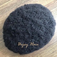 Toupet pour hommes, remplacement capillaire durable, dentelle complète, vague de 4 mm, afro bouclé, cheveux indiens Remy, noir, unités capillaires pour hommes
