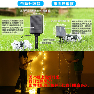 ไฟ LED พลังงานแสงอาทิตย์ DiSHUN พร้อมสายชาร์จ USB แบบคู่ สำหรับตั้งแคมป์กลางแจ้ง ไฟสวน กันน้ำ กันลม - Product Image 4