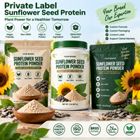 Poudre de protéines de graines de tournesol à marque privée, protéines végétales véganes, emballage personnalisé OEM (sachet, pot, boîte) pour les vendeurs e-commerce