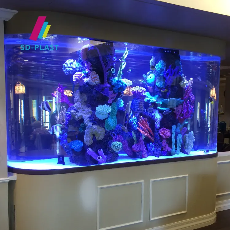 2022 china supplier customized fish acrylic aquarium large marine aquarium fish tanks with cabinet
