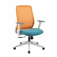 Chaise de bureau ergonomique exécutive moderne légère avec siège en maille, pivotante, inclinable, réglable en hauteur, cadre en nylon et roulettes pour la maison, le bureau et les salles de conférence