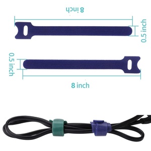 Fascetta fermacavo in velluto diretto di fabbrica fascette multicolori da 8 pollici con gancio e anello-fascette magiche da 50 pezzi - Product Image 4