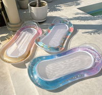 Bouée de piscine gonflable confortable en PVC pour adultes, avec design en maille, idéale pour les fêtes au bord de la piscine