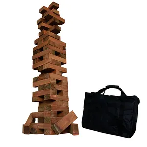 Large Tower Game Life Size Lawn Yard Outdoor Games for Adults and Family Wooden Stacking Games