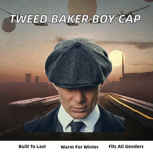 Casquette plate classique en velours côtelé pour adulte, style décontracté, unisexe, pour l'hiver, avec impression numérique de motifs. - Product Image 2