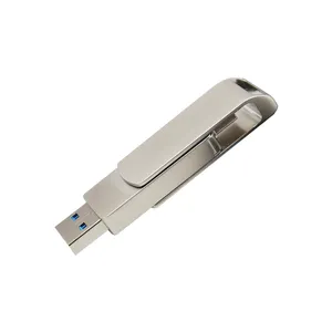 Type-c Metal Flash Drive 2 In 1 OTG 2.0 3.0 U Disk Customized LOGO Memory Stick 8GB 32GB 64GB 128GB 256GB 1TB USB C Stick