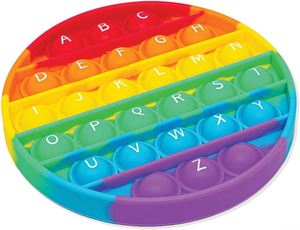 Juguete Sensorial de Silicona con Letras del Alfabeto Redondas y Cuadradas de Arcoíris, Juguete Antiestrés con Juegos de Presión - Product Image 5