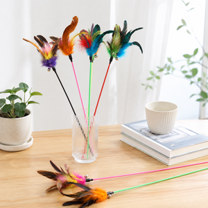 New Fashion Long 64CM Premium Spring <b>Cat</b> Wand <b>Interactive</b> Laser <b>Toy</b> with Feather Bell Plastic & Paper Materials Teasing <b>Cats</b> - Product Image 3