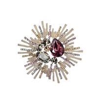 Broche en alliage plaqué de haute qualité avec perles et strass, style polyvalent pour femme, idéale pour foulard en soie - Direct Usine Transfrontalière