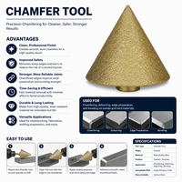 Fraise à chanfreiner professionnelle en diamant pour marbre, granit, carrelage céramique