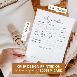 Minimalistische Dubbelzijdige Dikke Babywensen Babyvoorspellingen En Advieskaarten Voor Babyshower-Spelactiviteit - Product Image 2
