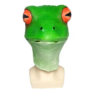 Party Frog Mask Latex Halloween Animal Full Head Latex Adult Kids Mask