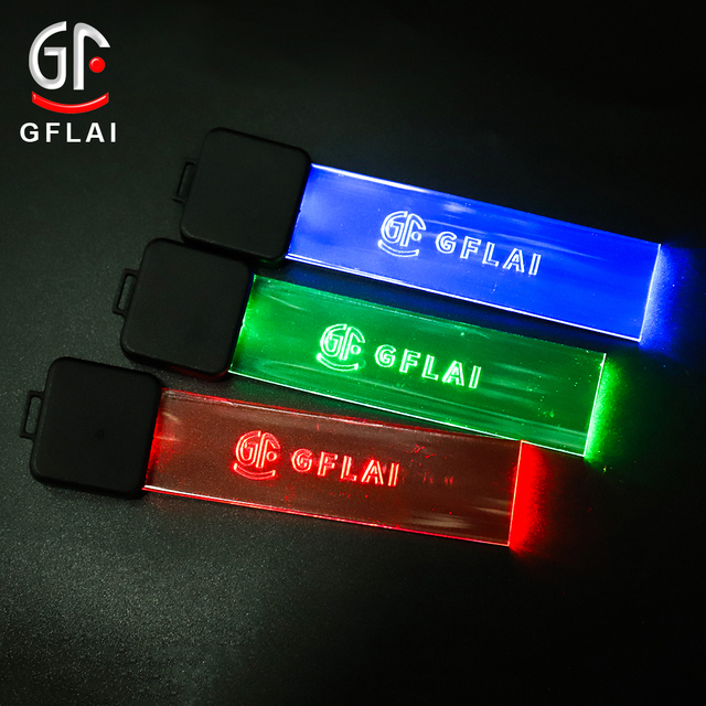 GFLAI New RGB LED Plastic Acrylic Keychain Light with 7 Modes Customizable Colors