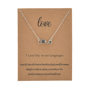 Heart <strong>Necklace</strong> 100 Languages Projection Pendant Jewelry <strong>for</strong> Mom <strong>Girlfriend</strong> Birthday Christmas Romantic Gifts - Product Image 3
