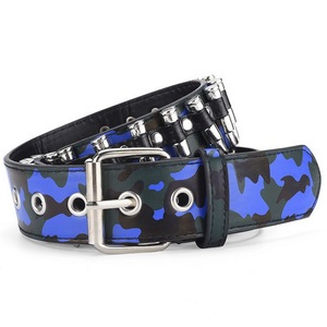 Femmes/hommes oeillet <span class=keywords><strong>pyramide</strong></span> Goth Camouflage clouté métal Punk Rock Rivet ceintures - Product Image 3