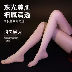 Pantimedias perladas para mujer, 0D, ultrafinas, brillantes, de color sólido, de nailon, para uso en verano. - Product Image 6