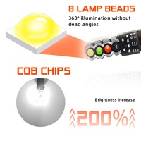 TGZ COB 12V T10 ampoule LED ampoules de voiture 4 couleurs Explosion Flash Gel de silice 194 W5W 8SMD dôme porte plaque d'immatriculation feu de stationnement