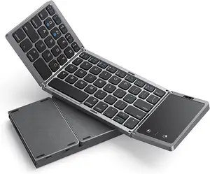 Seenda Baterai Isi Ulang Touchpad IOS Android Windows Mac OS Mini Portabel BT Keyboard Lipat Nirkabel untuk Smartphone Pc