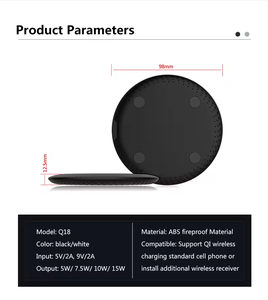 Cargador inalámbrico portátil de carga rápida de 15W Cargador de batería de la almohadilla de carga del teléfono celular <span class=keywords><strong>para</strong></span> <span class=keywords><strong>Iphone</strong></span> <span class=keywords><strong>para</strong></span> Android - Product Image 4