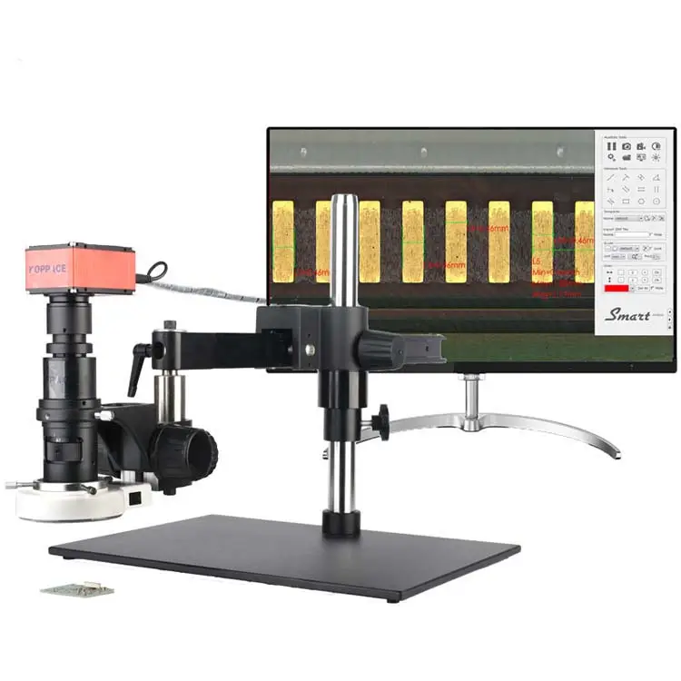 KOPPACE-microscopio electrónico de medición HD, soporte de brazo cruzado, Puede tomar fotos, vídeo para guardar datos de medición de forma, 4K, 20X-200X
