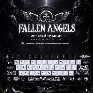 Teclas de Teclado Mecánico OEM Dark Angel Transfronterizas - PBT Sublimado en Cinco Caras, Idiomas Ruso/Inglés, Empaque en Caja - Product Image 1