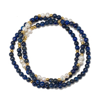 Lot de 3 bracelets en pierre naturelle de 4 mm, perles de jade jaune, bracelets extensibles faits à la main avec coquillages et perles, bijoux en cristal de guérison, cadeau