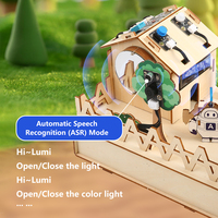 Kit de démarrage pour maison intelligente Robotlinking ESP32 pour Arduino Scratch, kit de codage d'automatisation électronique, kit de capteur DIY en bois, STEM