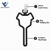 Clip de fixation pour sacs à déjections canines, en plastique noir, fixation Velcro pour laisse, support mains libres pour sacs à crottes de chien, 9 couleurs, 14 cm, 15 g