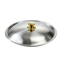Réchaud de buffet rond 5L, en acier inoxydable doré, avec brûleur à alcool et garantie de 2 ans pour la restauration hôtelière