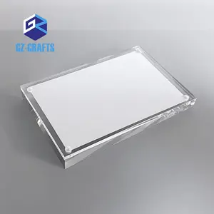 130x85mm Vertical Acrílico Etiqueta de precio Titular de la señal Bloque de acrílico transparente Marco de tarjeta de nombre