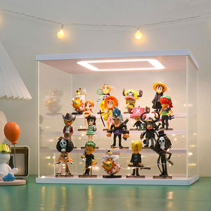 Tùy chỉnh rõ ràng Acrylic LED-Lit hiển thị trường hợp có thể tháo rời Pop thu nhỏ con số chống bụi Kệ Stackable Showcase hiển thị trường hợp - Product Image 3