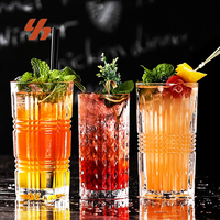 Gelas Wiski Kristal Berukir, Gelas Tumbler Old Fashioned dengan Alas Berat, Peralatan Bar Logo Kustom Grosir