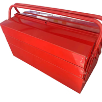 Boîte à outils en acier rouge sur mesure, pliable, multi-plateaux, portable, en tôle, fabrication OEM ODM