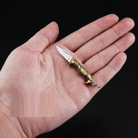 Mini couteau pliant en laiton, couteau de poche, pendentif porte-clés en acier inoxydable, couteau de déballage pour livraison express, outils d'extérieur