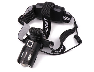Lampe frontale LED en aluminium à longue portée, rechargeable par USB, pour le camping et les activités de plein air, avec lumière puissante - Product Image 1