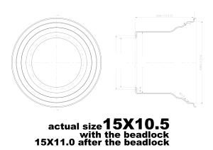 ขอบล้อด้านนอกขนาด 15x10.5 นิ้ว สำหรับล้อแบบ 3 ชิ้น ครึ่งวงล้อ - Product Image 6
