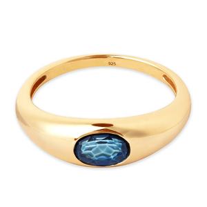 Gemnel 925 Plata <span class=keywords><strong>Bottega</strong></span> piedra preciosa Topacio Azul cúpula gruesa jhumka anillos indio tradicional - Product Image 1