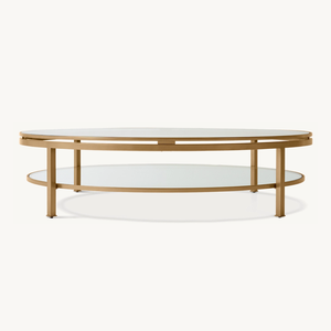 Sassanid OEM Modern Dutch Furniture Luxury Living Room Hand-Crafted Marceau Round <strong>Coffee</strong> <strong>Table</strong> <strong>Glass</strong> Top - Product Image 2