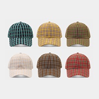 Gorra de Béisbol Artística Vintage con Diseño a Cuadros en Contraste, Gorro de Sol Casual de Moda para Mujer, para Otoño e Invierno, para Viajes al Aire Libre