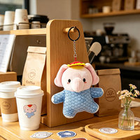 Porte-clés en peluche éléphant personnalisé OEM ODM, mini animal en peluche, breloque de sac, pendentif en peluche éléphant, cadeaux AS