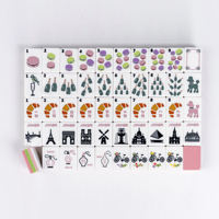 Tuiles de Mahjong Américaines de Luxe Modernes, Motif Macaron, Jeu de Divertissement, Tuiles en Acrylique Portables