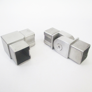 Joiners de tuyaux carrés en acier inoxydable 316 pour balustrades de mains courantes - Product Image 3