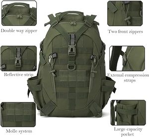 <span class=keywords><strong>Sac</strong></span> à dos de randonnée extérieur <span class=keywords><strong>35L</strong></span> en vert pour le camping, la chasse et l'<span class=keywords><strong>alpinisme</strong></span>, fabriqué avec une doublure en polyester durable - Product Image 3