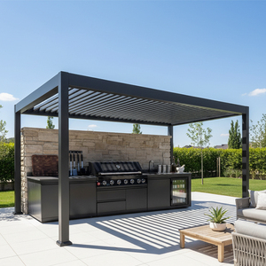 <span class=keywords><strong>Cucina</strong></span> Esterna Personalizzata Nera/Grigia per Giardino/Patio, Resistente alle Intemperie, in Acciaio Inox 304 <span class=keywords><strong>con</strong></span> Pergola - Product Image 2