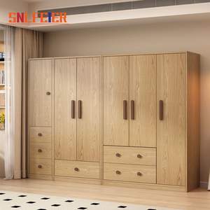 Armario Moderno y Sencillo con Puerta de Madera Maciza, Ropero de Madera Práctico Personalizado para Almacenamiento en Dormitorio, <span class=keywords><strong>Muebles</strong></span> para el Hogar - Product Image 1