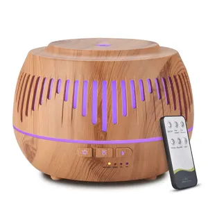 Telecomando per aromi aromaterapia con venature del legno diffore rumore bianco umidificatori d'aria diffusore di olio essenziale con altoparlante Bluetooth