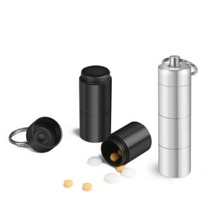 Boîte à pilules de poche en alliage d'aluminium, 3 compartiments, étanche, pour médicaments - Product Image 1